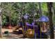Vibrant community playground featuring multiple slides, climbing areas, and play structures in a wooded area at 250 Lakeview Ne Ave, Atlanta, GA 30305