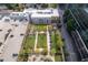 Aerial view of a landscaped courtyard with seating at 285 Centennial Olympic Park Nw Dr # 1407, Atlanta, GA 30313