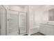 Clean bathroom featuring a shower and bathtub at 616 Kimberwick Dr, Locust Grove, GA 30248