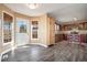 Eat-in kitchen featuring hardwood floors, natural light, and access to an outdoor patio at 40 Brompton Dr, Dallas, GA 30157