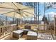 Relaxing deck with covered patio furniture and wooded views at 2445 Santa Rosa St, Alpharetta, GA 30009