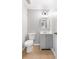 Small bathroom with updated vanity and tile flooring at 85 Hickory Dr, Stockbridge, GA 30281