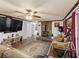 Inviting living room with hardwood floors, stone fireplace, and ample seating at 5295 Ridge Rd, Douglasville, GA 30134