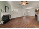 Spacious living room with fireplace and hardwood floors at 116 Centennial Ridge Dr, Acworth, GA 30102