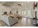 Spacious living area with hardwood floors, fireplace, and high ceilings at 43 Harmony Woods Dr, Dallas, GA 30157