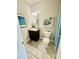 Bathroom with dark vanity, tile floors, and shower at 1716 Prelude, Marietta, GA 30067