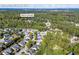 Aerial view showing home's location in a residential neighborhood near Mall of Georgia at 1855 Charleston Oak Cir, Lawrenceville, GA 30043