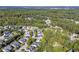 Aerial view of neighborhood showcasing homes and trees at 1855 Charleston Oak Cir, Lawrenceville, GA 30043