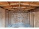 Shed interior showing wooden beams and plywood walls at 1890 Old Concord Se Dr, Covington, GA 30016