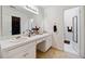 Double vanity bathroom with two sinks and a separate shower at 1956 Spencer Oaks Ln, Lithonia, GA 30058