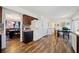 Kitchen with view into dining room and laundry area at 1956 Spencer Oaks Ln, Lithonia, GA 30058