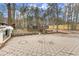 Large backyard with a deck and wooded area at 3570 Knoll Crest Trl, Buford, GA 30519