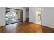 Hardwood floors and a view of the kitchen from the dining area at 3242 Henderson Mill Rd # 3, Atlanta, GA 30341