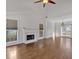 Bright living room with hardwood floors and fireplace at 2124 Berryhill Se Cir, Smyrna, GA 30082