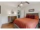 Bedroom with queen bed, hardwood floors, and ceiling fan at 2481 Brookdale Dr, Atlanta, GA 30345