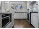 Built-in microwave and stylish cabinetry in this eat-in kitchen at 2071 Howard Circle Ne, Atlanta, GA 30307