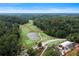 Aerial view of the golf course and surrounding landscape at 120 Fairway Ridge Dr, Alpharetta, GA 30022