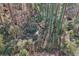 Aerial view of a wooded lot with a creek at 3160 Hathaway Ct, Atlanta, GA 30341