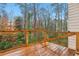 Wooden deck overlooks a wooded area; provides peaceful, private views at 3160 Hathaway Ct, Atlanta, GA 30341