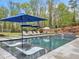 Modern pool with floating loungers and umbrellas, perfect for relaxation at 103 Arbor Oaks Dr, Canton, GA 30115