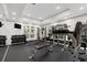 Complete gym with weight machines, free weights, benches, and mirrors offers a comprehensive fitness experience at 1075 Peachtree Ne Walk # A421, Atlanta, GA 30309