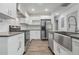 Modern kitchen with stainless steel appliances and a farmhouse sink at 1816 Evans Dr, Atlanta, GA 30310