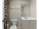 Basement bathroom with shower/tub combo and vanity at 4562 Worthings Dr, Powder Springs, GA 30127