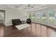 Living room with hardwood floors and a ceiling fan at 4562 Worthings Dr, Powder Springs, GA 30127