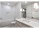 Modern bathroom with white subway tile and quartz countertop at 2515 Habersham Nw Rd, Atlanta, GA 30305