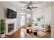 Spacious living room with fireplace and hardwood floors at 887 Commonwealth Se Ave, Atlanta, GA 30312