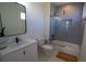 Modern bathroom with subway tile, a bathtub, and a sleek vanity at 1122 Nw Rice Nw St, Atlanta, GA 30318