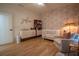 Charming Bedroom with hardwood floors and custom wall paper at 1122 Nw Rice Nw St, Atlanta, GA 30318