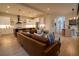 Open floor plan with modern kitchen and leather couch at 1122 Nw Rice Nw St, Atlanta, GA 30318