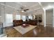 Bright living room with hardwood floors, open concept to kitchen at 18 Ponders Se Rd, Cartersville, GA 30121