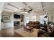 Living room with hardwood floors, fireplace, and coffered ceilings at 18 Ponders Se Rd, Cartersville, GA 30121