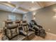 Finished basement home theater with recliner seating and massage chair at 9994 Inisfree Dr, Johns Creek, GA 30022