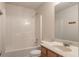 Simple bathroom with tub shower combo and vanity at 104 Holly Mill Village Dr, Canton, GA 30114