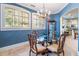 Charming dining room with a glass-top table and blue walls at 1696 Windsor Ne Pkwy, Atlanta, GA 30319