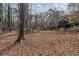 Large backyard with mature trees and a partially visible home at 3894 Foxford Dr, Atlanta, GA 30340