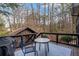 Deck with wooded views, table, chairs, and grill at 3894 Foxford Dr, Atlanta, GA 30340