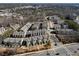 Aerial view showcasing townhouses and surrounding area at 124 Everley Walk, Alpharetta, GA 30009