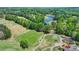 Scenic aerial view of a golf course with lush green fairways, a tranquil lake, and beautiful landscaping at 5915 Masters Club Dr, Suwanee, GA 30024