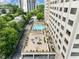 Aerial view of the rooftop amenities including a pool and seating areas at 2479 Peachtree Ne Rd # 407, Atlanta, GA 30305