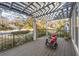 Pergola-covered porch with rocking chairs and neighborhood view at 719 Courtenay Ne Dr, Atlanta, GA 30306