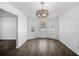 Formal dining room with hardwood floors and a chandelier at 2885 Field Spring Dr, Lithonia, GA 30058