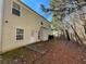 Private backyard with patio and wooded area at 4534 Parkway Cir, Atlanta, GA 30349