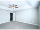 Large main bedroom with grey carpet and ceiling fan at 4534 Parkway Cir, Atlanta, GA 30349