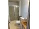 Clean bathroom with shower, toilet and vanity at 582 Rebecca St, Lawrenceville, GA 30046