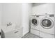 Functional laundry room equipped with modern appliances and ample storage, making laundry tasks a breeze at 396 Silverbell Way, Marietta, GA 30060