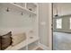 Bright entry with built-in bench, shelving, and hooks at 1679 Eastside Parc St, Atlanta, GA 30316